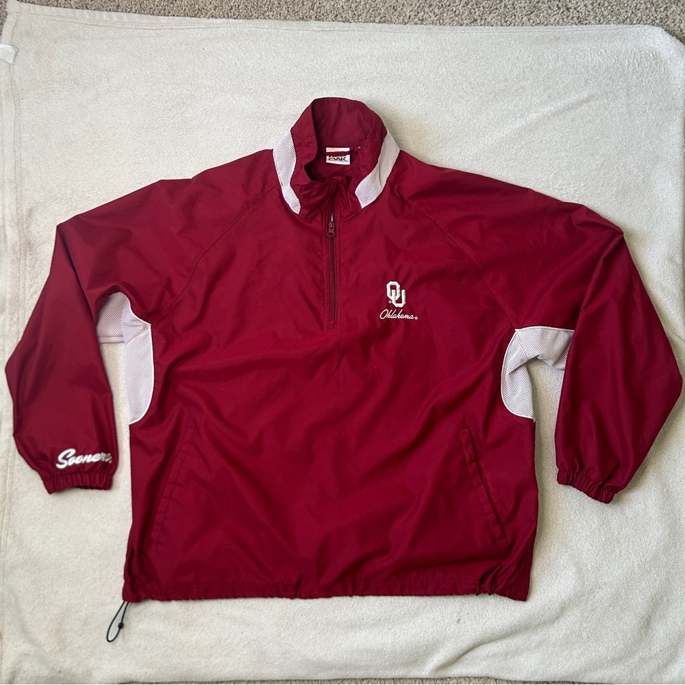 Oklahoma Sooners pull over wind breaker Xl maroon